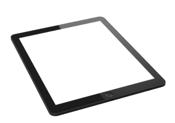 3D Illustration Black Tablet On Transparent Background