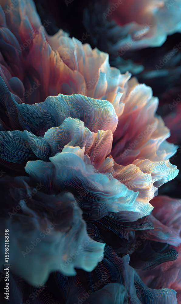 Poster abstract dreamy layers texture in soft pastel colors creates depth and movement for a magical backgr
