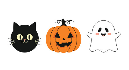Spooky halloween black cat jack o lantern ghost festive fun celebration autumn holiday