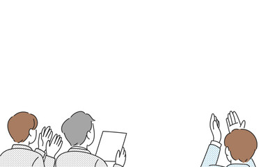 拍手を送る聴衆のイラスト（セミナー・講演会）