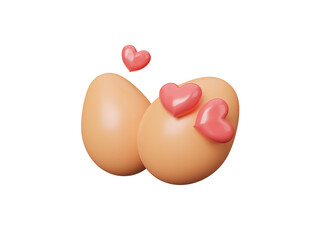 Concept of world Easter celebration or international egg day. World egg day. Food day icon isolated on transparent background. Design for poster, banner, advertising, greeting card. 3d rendering