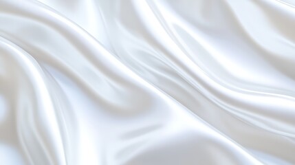 Obraz premium Smooth White Silk Fabric with Soft Folds Elegant Background Texture