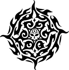 Abstract Tribal Swirl Tattoo Design