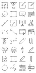 Customizable Outline Icon Collection et of web icons in line style. customizable outline icon, editable line icon, outline icon set and outline icon pack. Vector illustration