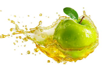 apple juice on transparent background