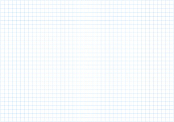 Squared wide blue grid paper. Notebook sheet blank. Mathematics pattern. Typography sample for making notebooks production, for school. Education background. Blue grid texture on a white background.
