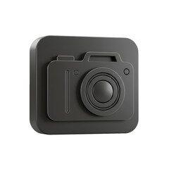 3D Illustration of Minimalist Gray Camera Icon