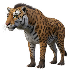 3D Illustration of A Jaguar on Transparent Background