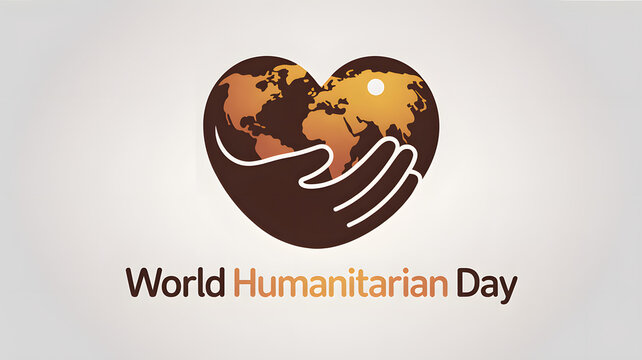 World Humanitarian Day hands cradling Earth symbol promoting global care and support