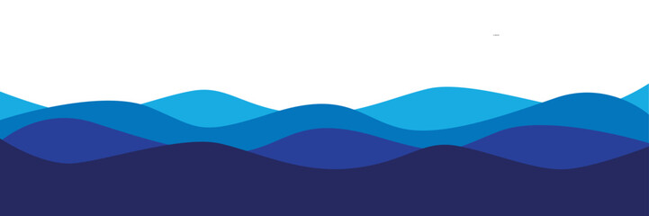 Blue sea wave background. Ocean abstract waves lines wallpaper. Vector illustration.