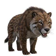 3D Illustration of Homotherium Scimitar Cat