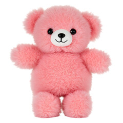 3D Illustration Pink Fluffy Teddy Bear Plush Toy