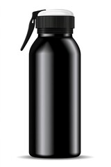 black matte metal sports bottle with a background