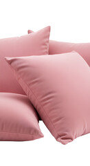 3D Illustration Pink Pillows Comfort on Transparent Background