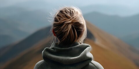 Stunning Mountain View with Hiker in Focus
