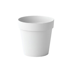 3D Illustration of a White Empty Plant Pot on Transparent Background