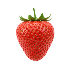 3D Illustration Realistic Ripe Red Strawberry on Transparent Background