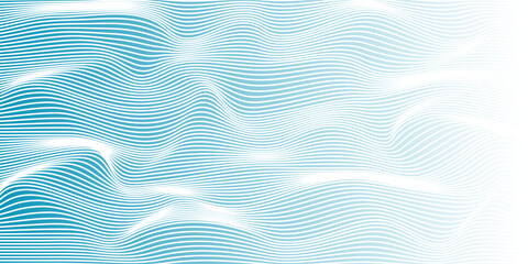Abstract Blue Lines Background. Vintage Retro Lines Wallpaper. Abstract Minimal Sea Ocean Design. Summer Vibe Blue Backdrop. Vector Illustration.