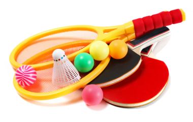 Set plastic garden toy for kids, isolated on white background, sandbox side view