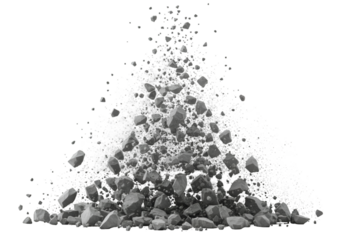 3D Render Illustration Pile Of Gray Rubble