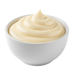 3D Illustration of Mayonnaise in a White Bowl
