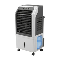 3D Render Portable Air Cooler On Wheels