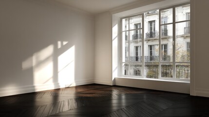 Obraz premium Empty room with a large window