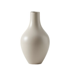 3D Render: Simple White Ceramic Vase Isolated