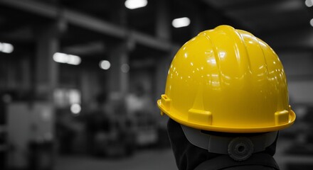 Yellow hard hat safety gear for industrial construction and workplace protection