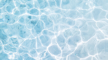 Soft blue water ripples create serene and calming atmosphere, reflecting light beautifully. This tranquil scene invites relaxation and peace