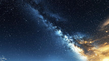 breathtaking view of star filled night sky, showcasing Milky Way galaxy with vibrant colors and twinkling stars