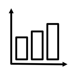 business graph icon, bar chart growth graph  - vector icon
