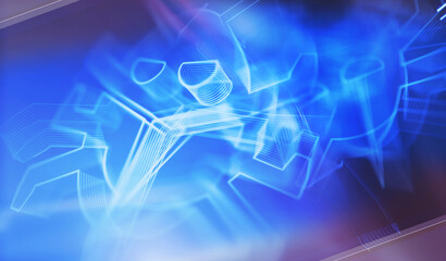 Cyber security worm digital attack symbol digital concept 3d illustration