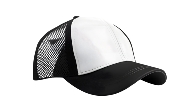 Modern White and Black Baseball Cap Front View Templates for Designers and Manufacturers