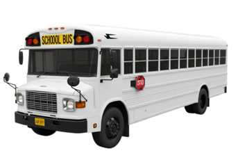 3D School Bus Isolated on Transparent Background