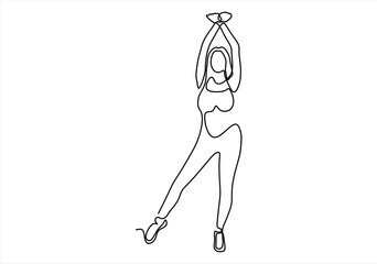Woman in Yoga Pose Continuous Line Drawing. line icon-continuous line drawing. Editable stroke. 