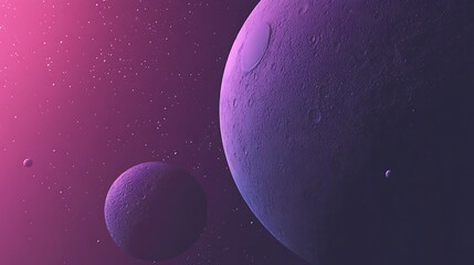 Exploring Purple Space Planets and Stars in a Dramatic Cosmic Setting