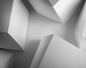 Abstract Geometric Shapes In White And Gray