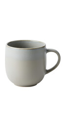 Beige Ombre Stoneware Mug With Handle Isolated Photo