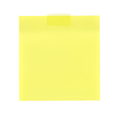 Blank Yellow Sticky Note on Transparent Background