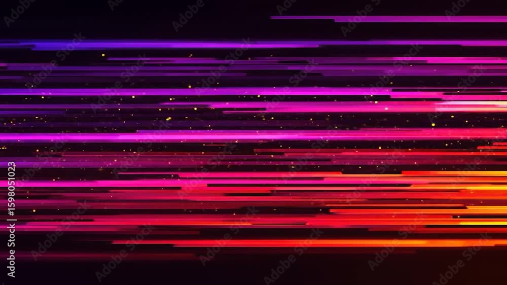 Poster dynamic horizontal lines stream with vibrant colors abstract background