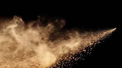 Dusty cloud plume against black - Powered by Adobe