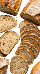 Close Up Freshly Sliced Loaf Bread Isolated Background