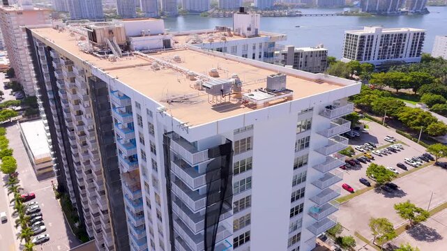 Aerial inspection condo repair and restoration after new legislation with strict rules in effect