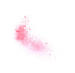 Crushed eye shadow isolated on white, top view. Makeup product