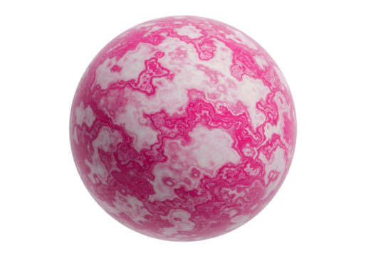 Abstract 3D Pink And White Marble Sphere Illustration - Powered by Adobe