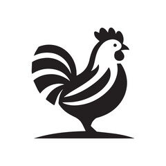 Minimalist hen logo with white background