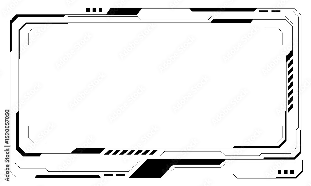 Poster hud frames black user interface elements design modern technology futuristic control panel screen di