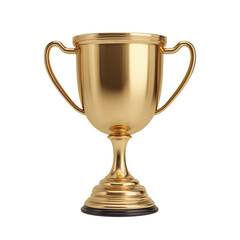  Golden trophy, isolated on a transparent background in PNG format.