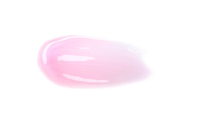 Pink lip gloss isolated on white, top view